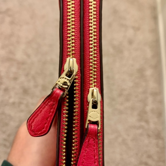 Coach Red Double Zip Wristlet - Picture 3 of 8